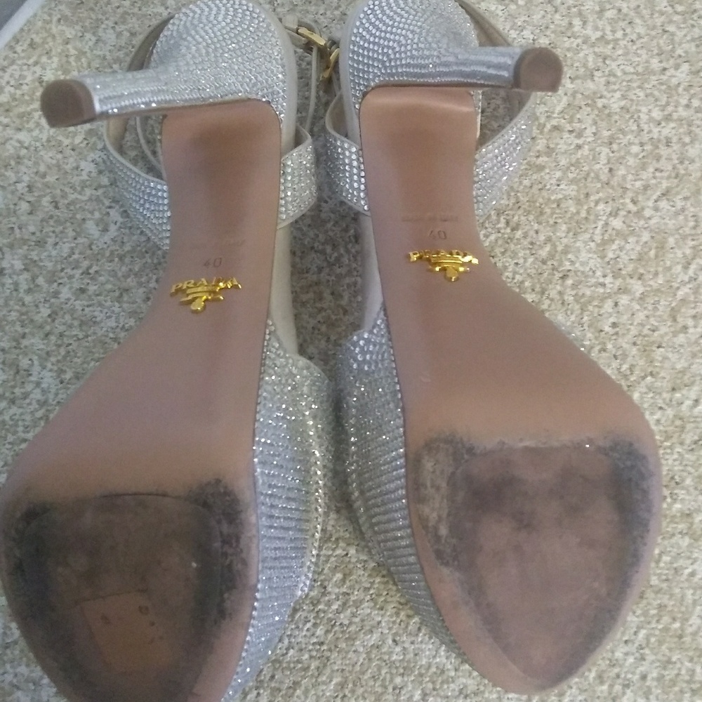Prada Open Toe Ankle Strap Stiletto Heel. - Picture 7 of 7